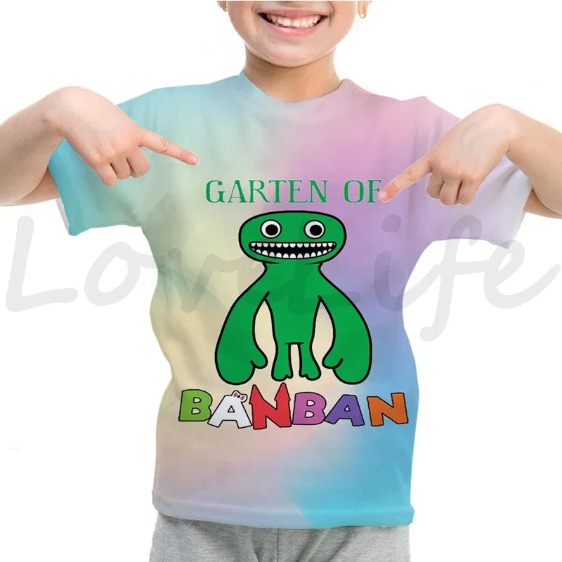 Kids Game Garten Of Banban T Shirt Banban Garden O-Neck Tshirt Cartoon Tops Tees Children Anime T-shirt Summer Clothes Camiseta