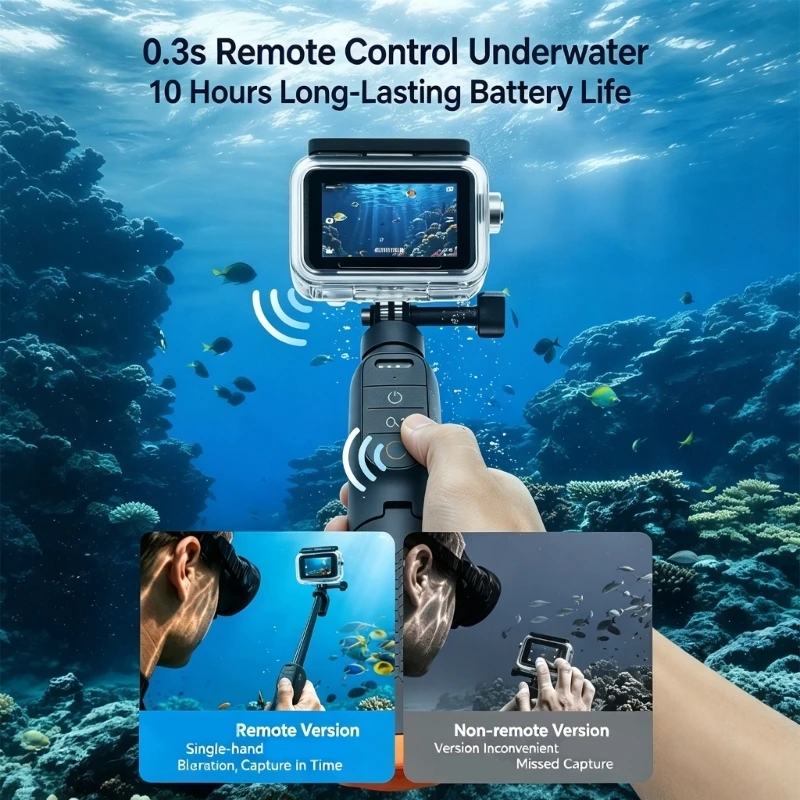 Floating Remote Tripod for Action 6/5P/4 Waterproof Remote Control Selfie Stand for Underwater Photography F19E