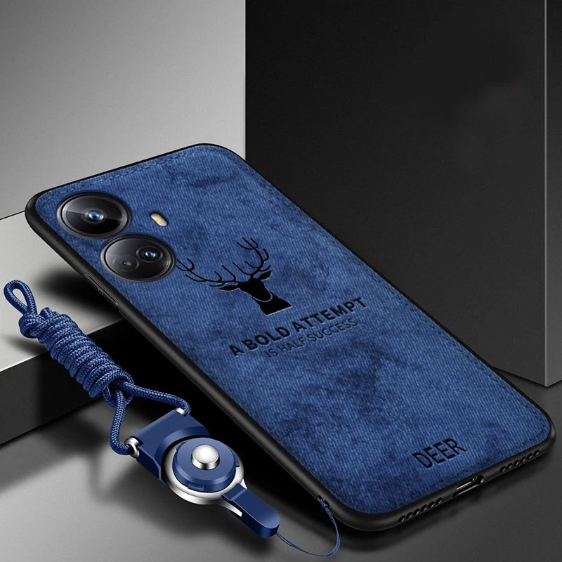 For OPPO Realme 10 Pro Plus Case Soft Silicone+Hard Fabric Deer Slim Protective Back Cover Case For OPPO Realme10 10pro Shell