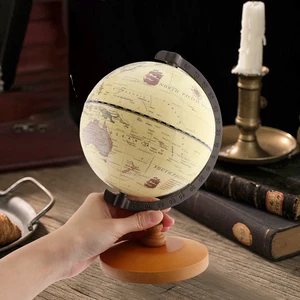 Karte des Landes der Weltkugel in englischer Sprache, Retro -Holzbasis, Landinstrument, geografische Ausbildung, Tischdekoration 6 Hauptverkaufsglotzo Terraqueo Giant - №4