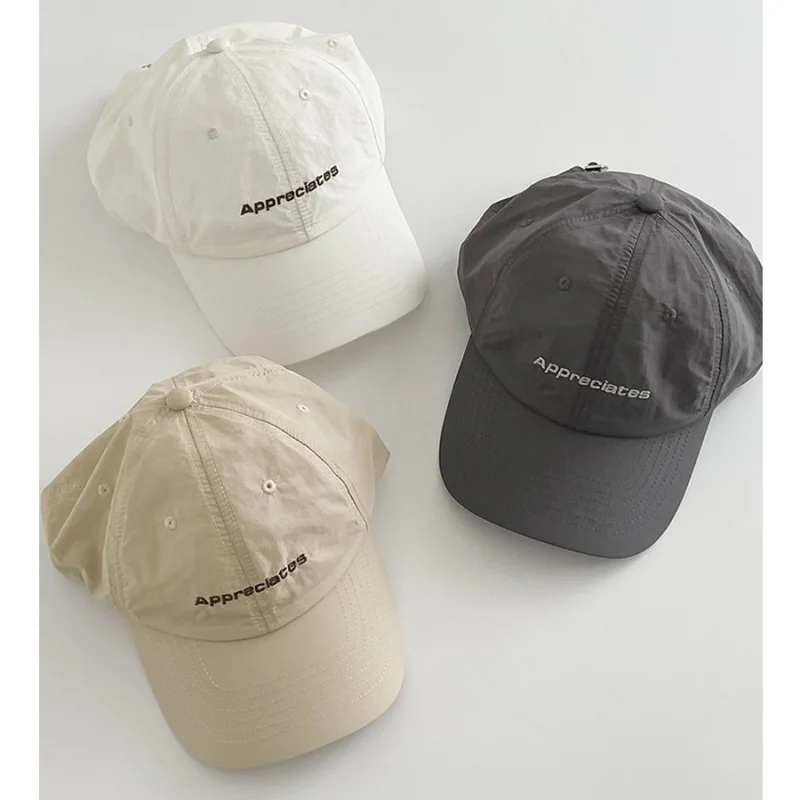 Summer Light and Breathable Quick-drying Cap Korean Version Embroidered Letters Soft Top Curved Brim Sunshade Baseball Cap