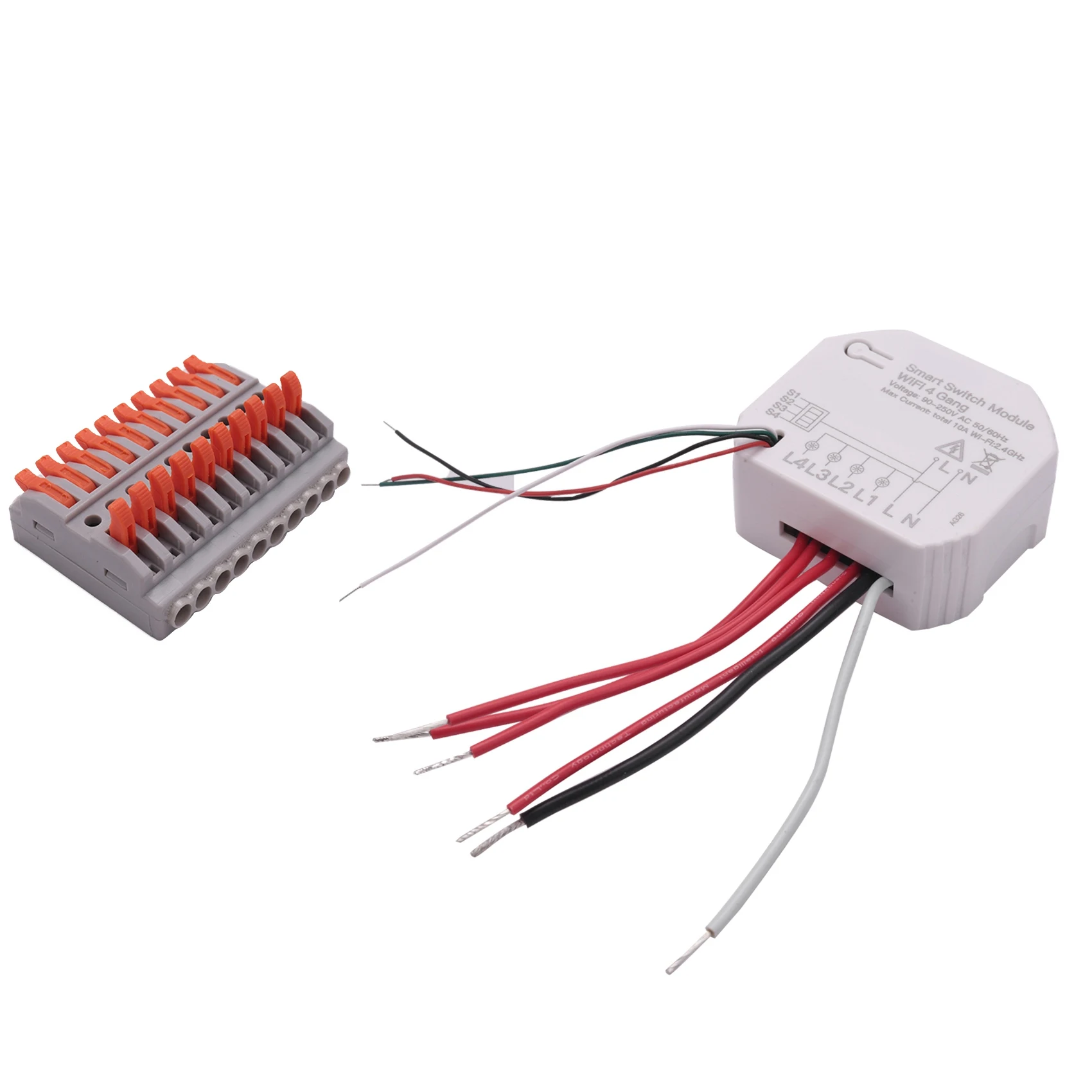 

Практичный мини-сделай сам, Wi-Fi, умный выключатель света, 4-панельный 1/2-позиционный модуль, приложение Smart Life/Tuya, беспроводной пульт дистанционного управления, работает с Alexa Hom