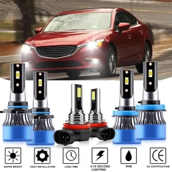 Roadsun 4/6PC LED Headlights 20000LM High Low Beam 12V Car Fog Lamp Bulbs For Mazda 6 2014-2017 Mazda 5 2012-2015 CX-5 2013-2016