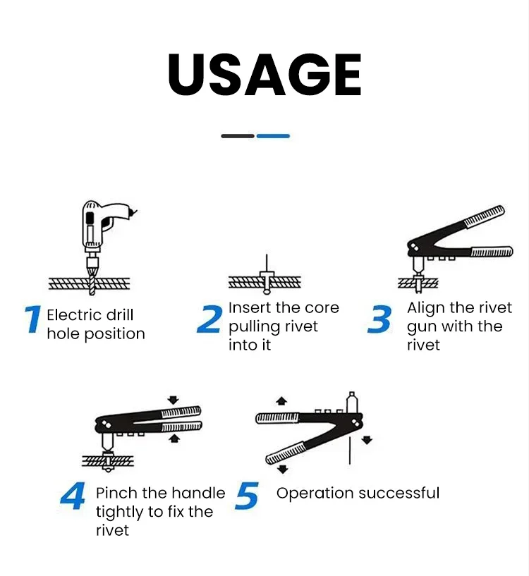 Conjunto de rebitador 420mm, pistola de rebite cego de mão única, peça de nariz, ferramenta manual de rebitador, ferramenta manual, rebites diy, porca, ferramentas automotivas