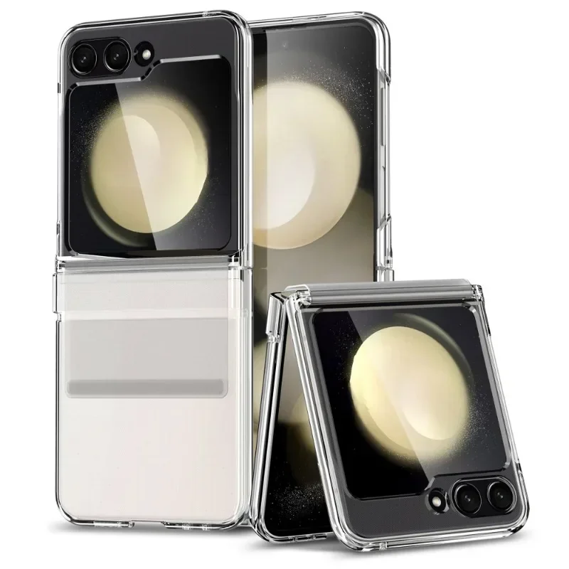 Luxury Skin Friendly Flip 7 6 Case for Samsung Galaxy Z Flip 5 3 4 6 Shockproof Hard Hinge Acrylic Slim ZFlip7 Flip6 Flip4 Cover