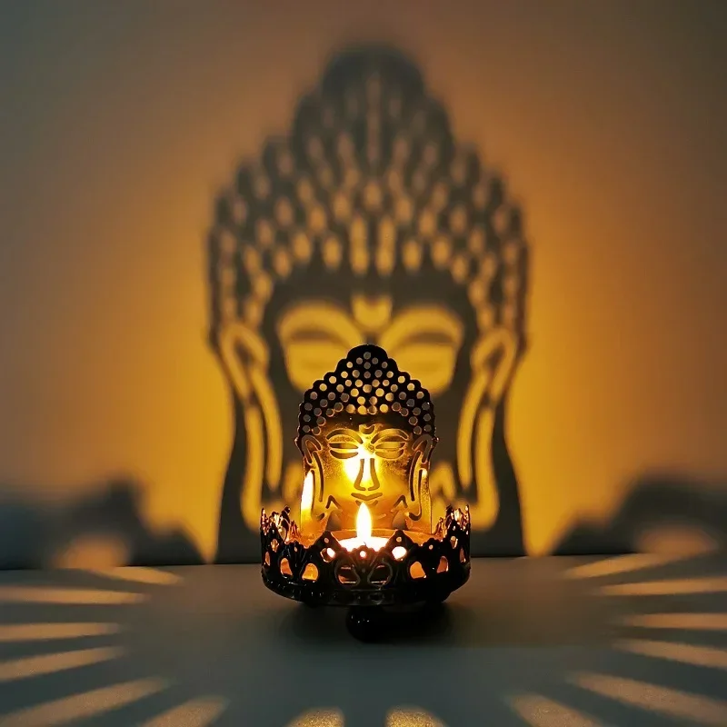 

Southeast Asia Greco-Buddhist temple 3D Shakyamuni Buddha light Buddhist faith Decorative candlestick