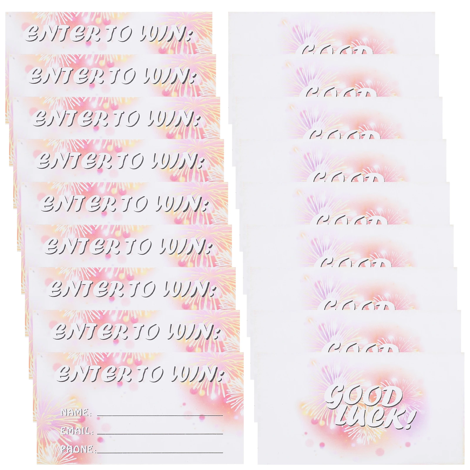 

300Pcs Empty Raffle Tickets Sheets Door Prize Ticket Cards with Good Luck Message Ideal for Trade Show Salon Restaurant Club