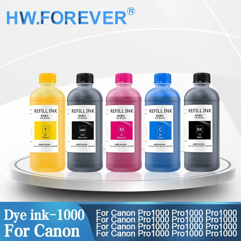 Kit de recarga de tinta PFI-1000 PFI1000 para impresora Canon image PROGRAF PRO-1000 PRO1000 PRO 1000, Kit de tinta de tinte de 500ML