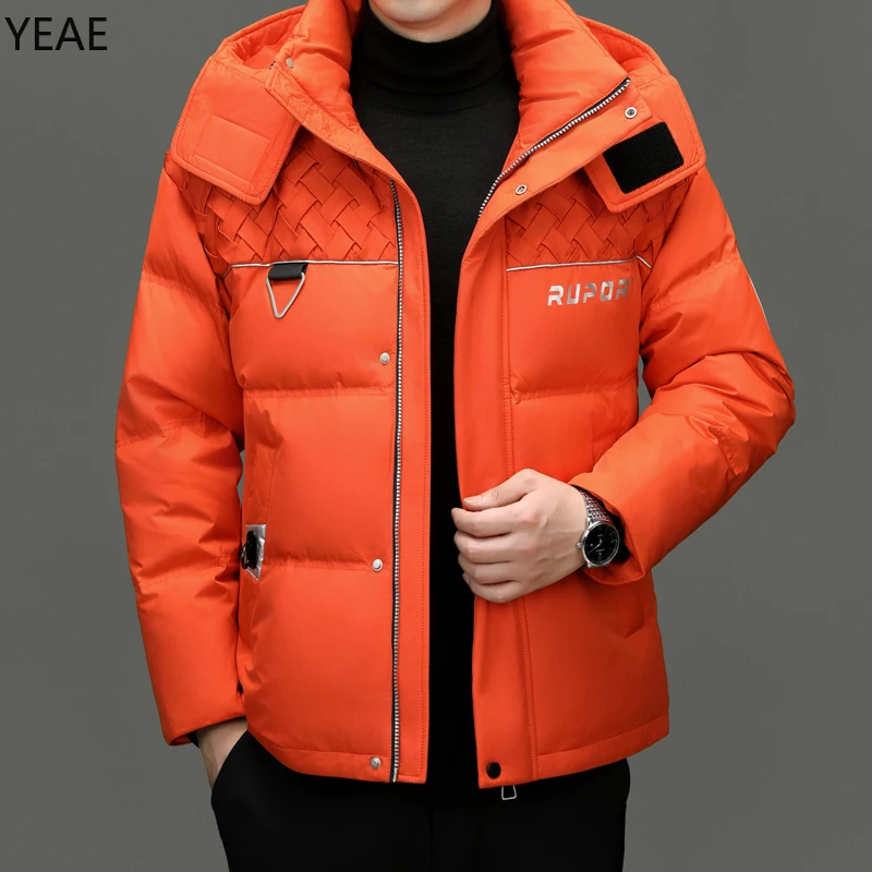 

YEAE Removable Hood Short Down Jacket Designer Clothes Men Duck Down Padding Winter Jacket for Men Male Coat Casual Man Sack