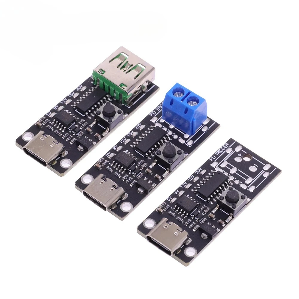 100W 5A Type-C USB QC Decoy Trigger Board 5V 9V 12V 15V 20V Output PD 2.0 3.0 Trigger Adapter Cable Connection Polling Detector