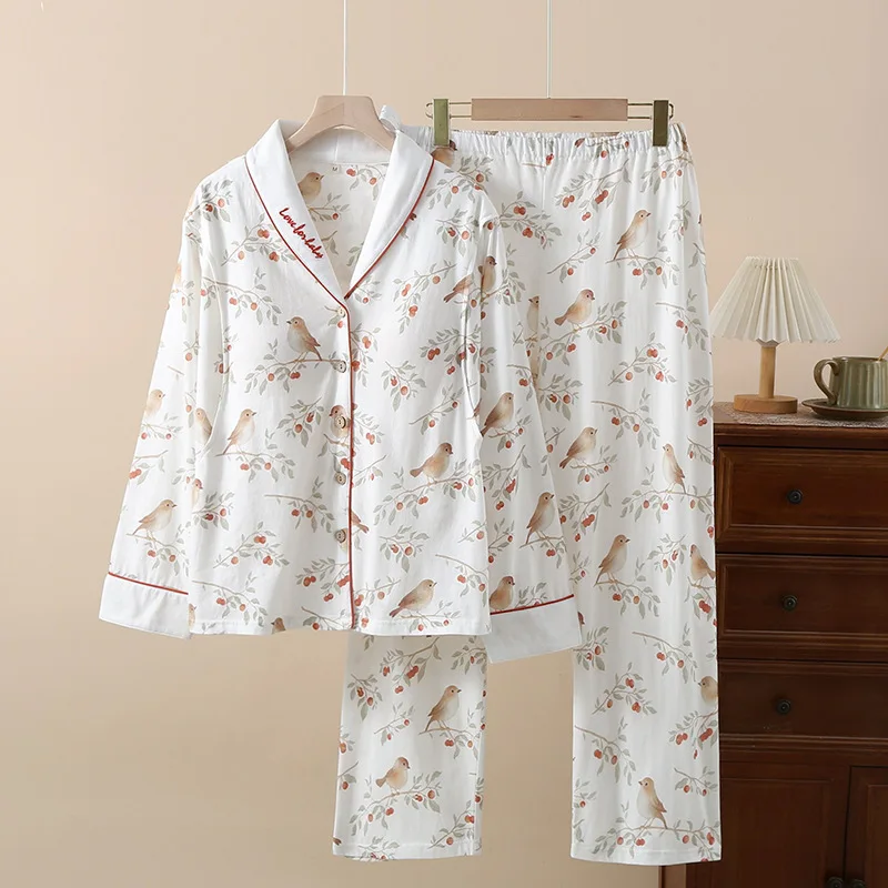 

Осень 2025 г., хлопковая одежда для родов, идиллические милые брюки с длинными рукавами для беременных, домашняя одежда для грудного вскармливания