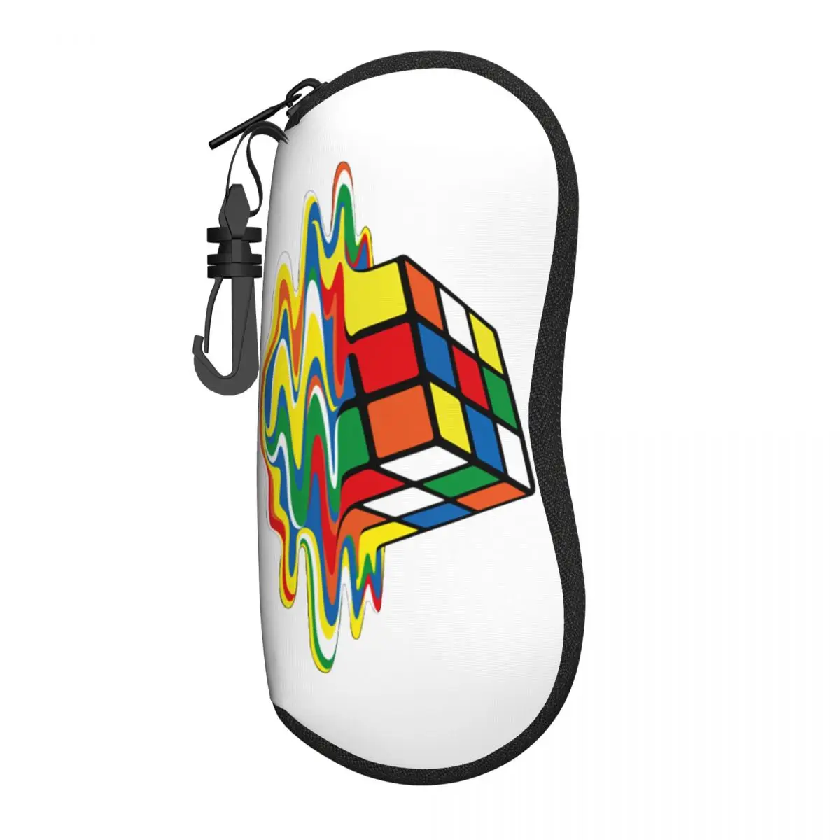 Custom Melted Cube Rubiks Shell Eyeglasses Case Women Men Cute Geometric Math Magic Glasses Case Sunglasses Box Pouch