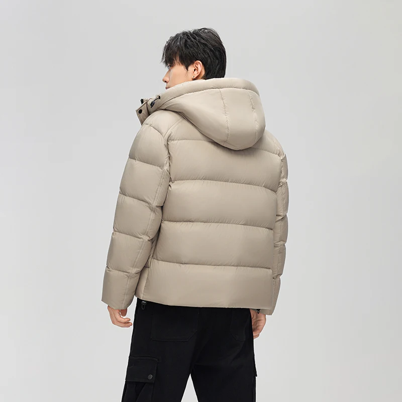 90% الأبيض بطة أسفل سترة الشتاء 2025 الرجال الكورية العصرية سترة معطف دافئ مبطن أبلى يندبروف مقنعين سترة منفوخة #2