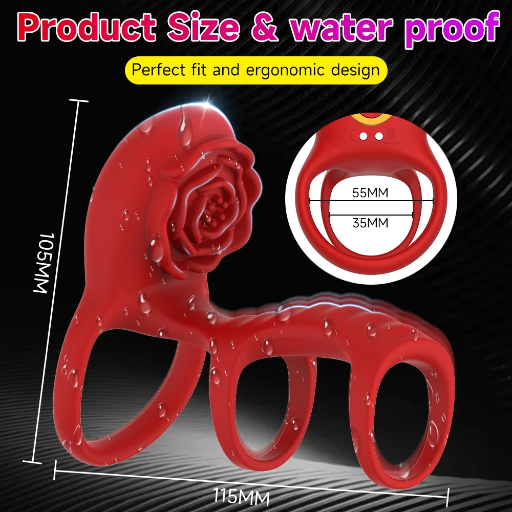 APP Remote Control Vibrating Cock Ring Penis Sleeve Rose Clitoral Stimulator Delay Penis Rings Vibrator Sex Toys for Men Couples - Image 2