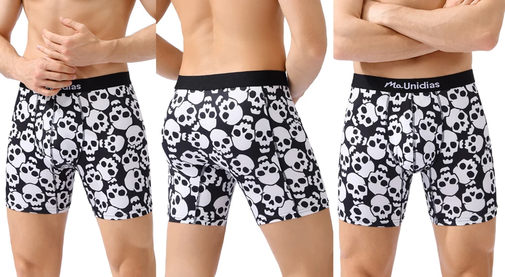 1 stücke Medium-Lange Männer Unterhose Shorts Marke Unterwäsche Für Männer Boxer Sexy Druck Schlüpfer der Männer Brief Bund boxer Briefs – Detail 10