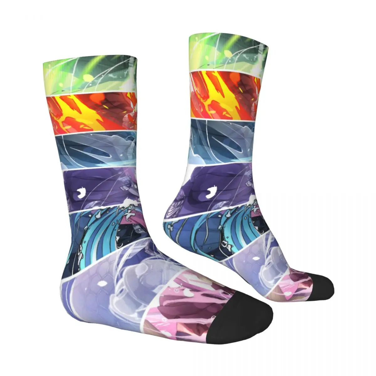 Chaussettes Kimetsu No Yaiba Demon Slayer pour hommes et femmes, beaux cadeaux en élasthanne à la mode, printemps, été, automne et hiver