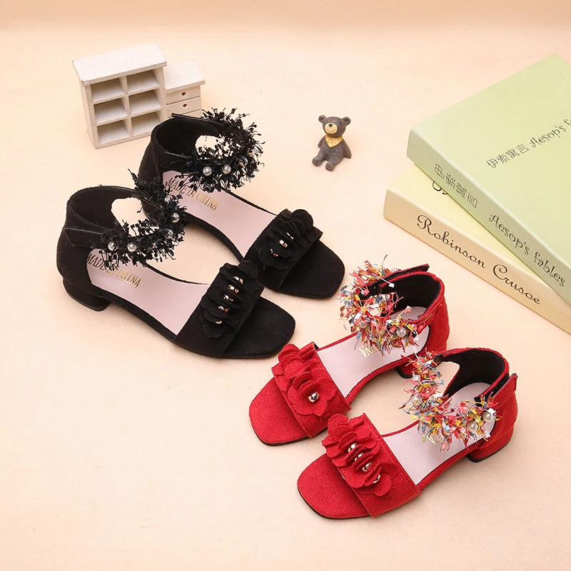 

Little Girl Sandal Summer Wedding Party Princess New Fashion Children High Heel Shoes Versatile Kids Casual Performance Sandals