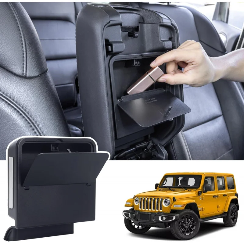 

Для Jeep Wrangler JL JLU 4XE Gladiator JT 2018-2025 центральная консоль, скрытый органайзер, подлокотник, секретный одно касание, ящик для хранения
