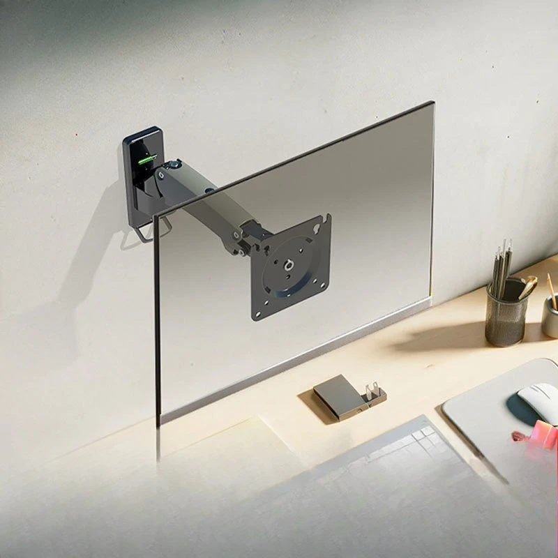Braket Monitor Pengangkat Dinding Rak Layar Komputer Gantung Dinding Tekanan Udara Teleskopik Putar