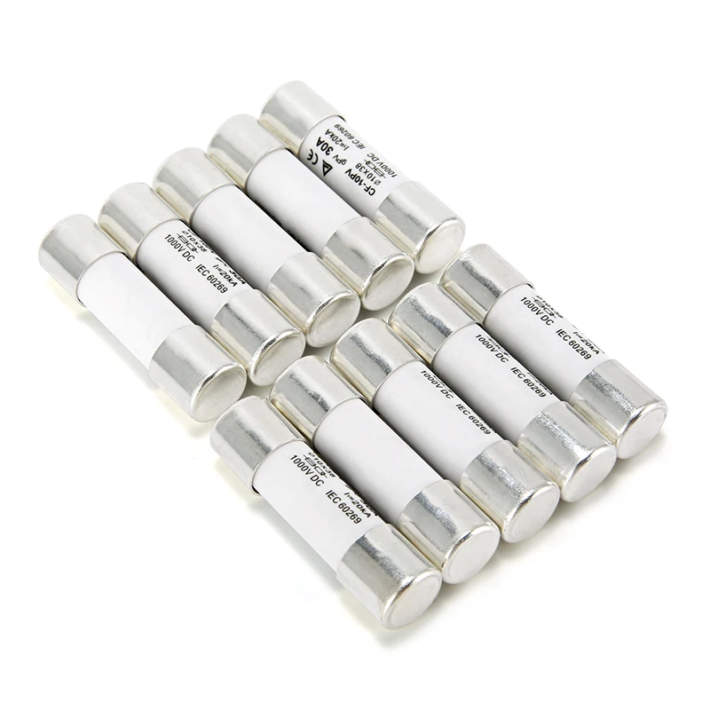 XIONGISOLAR 1pcs/10pcs 1000V 10A~30A Fuse Core Low Voltage 10x38mm gPV PV DC Fusible Link for Solar System Protection