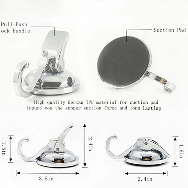 Ganci a ventosa sottovuoto per impieghi gravosi (confezione da 2) per l\'organizzazione del bagno del bagno della cucina