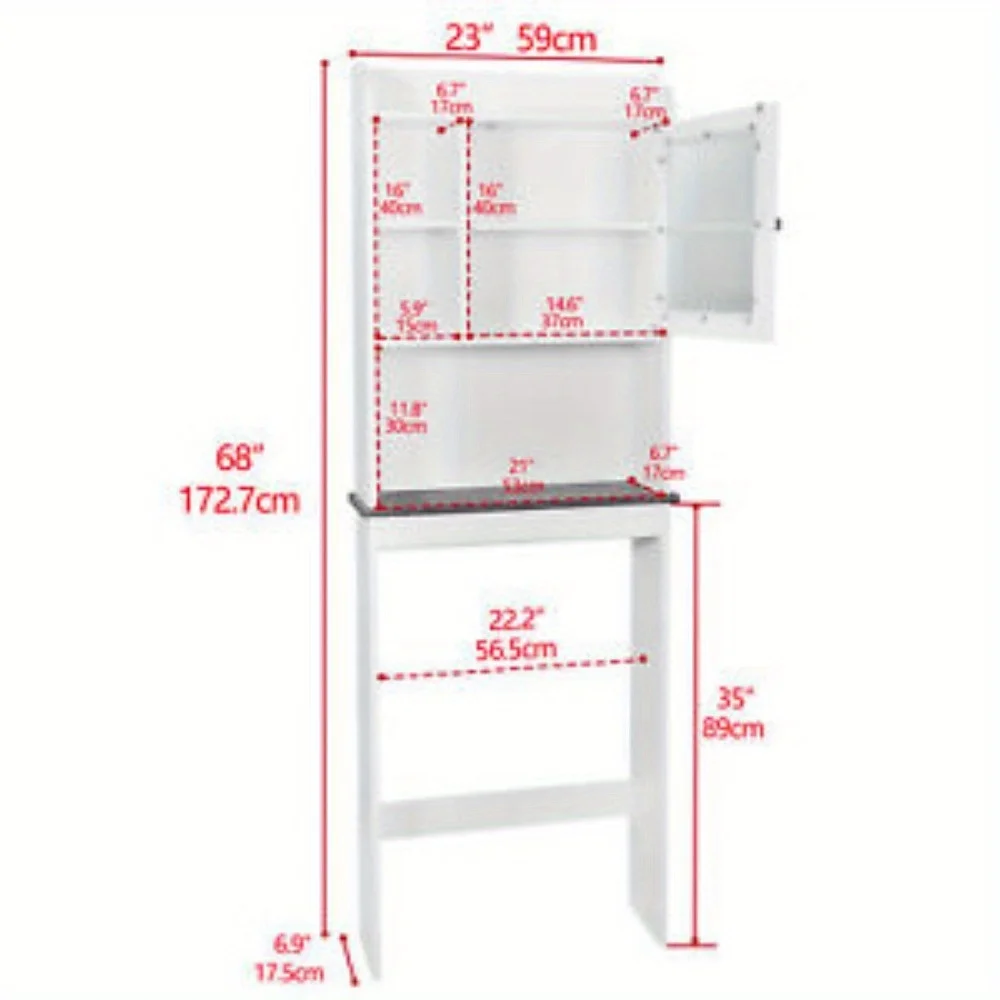 Over The Toilet Space Saver Organization Home Wood Storage Cabinet Bathroom