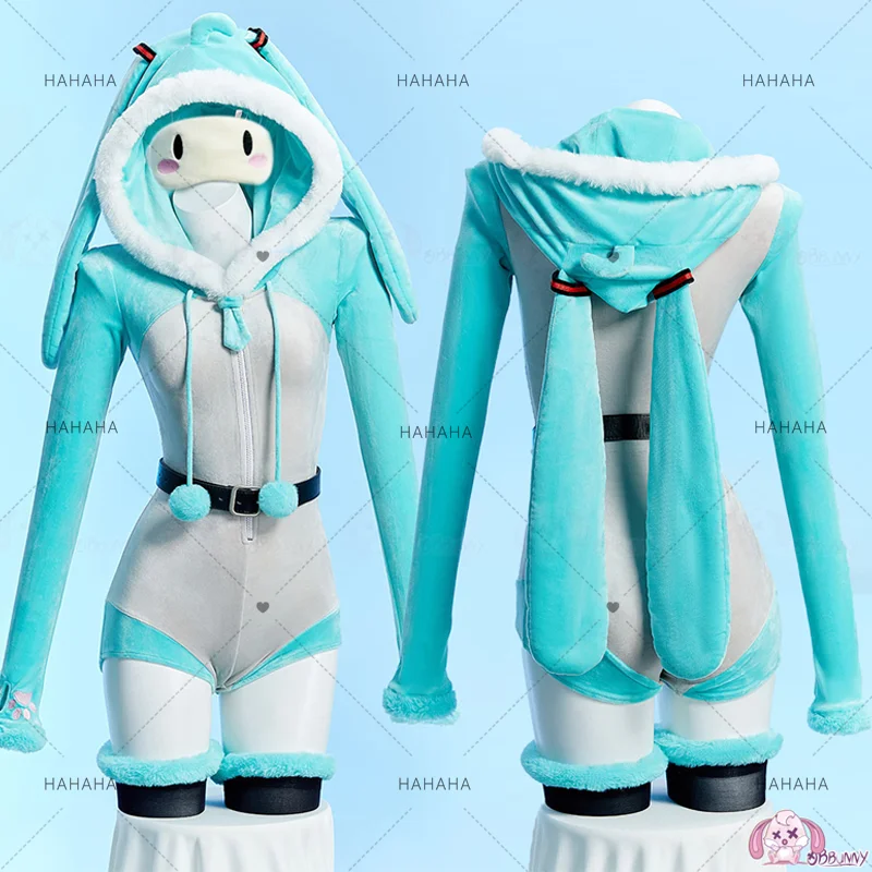 

Presell Cartoon Hol Fufu Mikuu Cosplay Costume Plush Jumpsuits Cute Green Rabbit Outfit For Hallowmas Party Adult Women Girl
