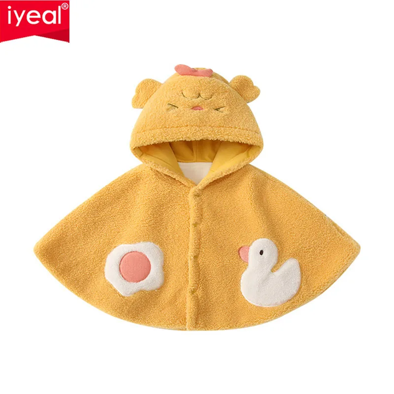 

IYEAL детский плащ-шаль для маленьких девочек, теплый флисовый плащ, детский толстый плащ, теплый топ для маленьких мальчиков, флисовое пальто
