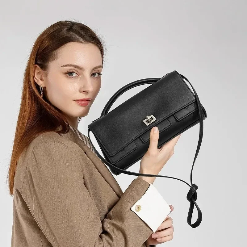 

Fashion Leather Women's Handbag Flip-Cover Single Shoulder Crossbody Bag Commuting Casual Minimalist High-End Design Dinner Bag