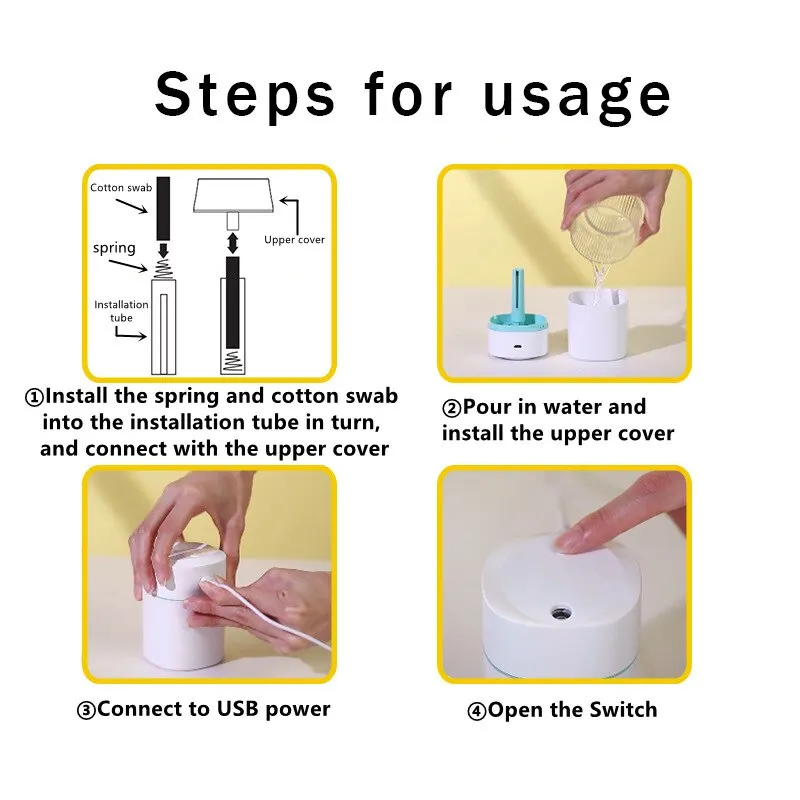 مرطب للسيارة ذكي USB جديد قابل لإعادة الشحن جهاز تنقية الهواء صغير محمول مرطب هواء الماء المكتبي #5