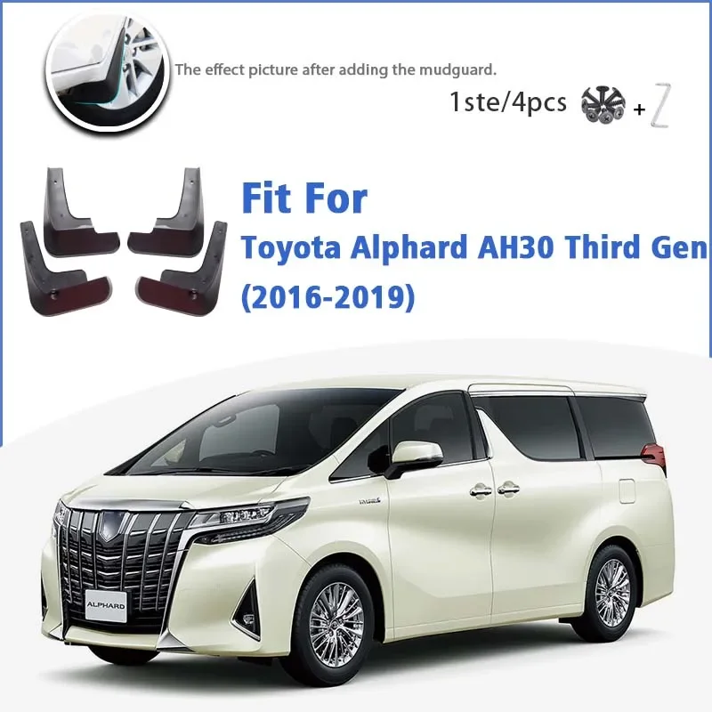 

For Toyota Alphard AH30 Third Gen 2016-2019 Mud Flap Guards Splash Mudguard Fender Mudflaps Car Accessories Front Rear 4pcs