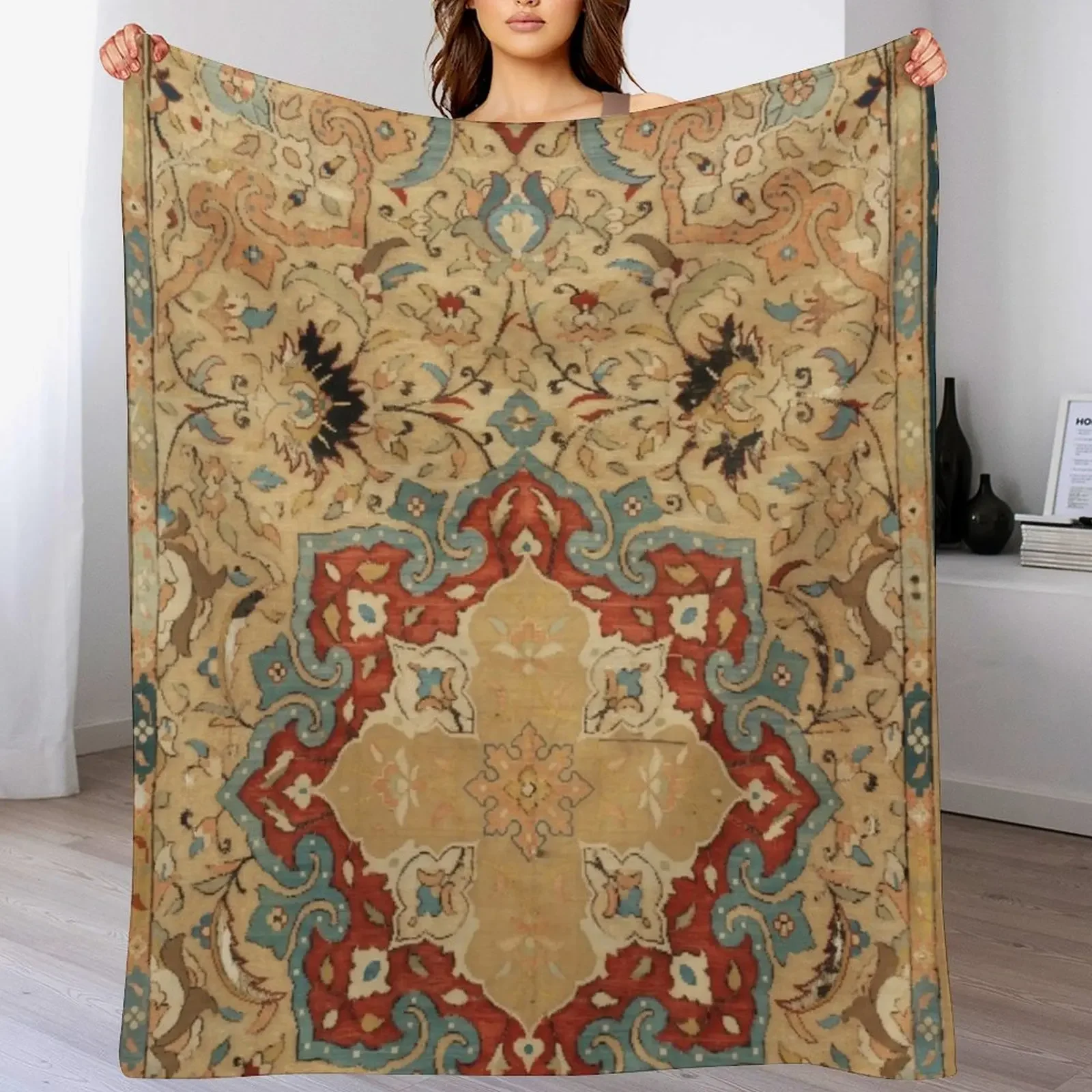 

Antique Kilim 2 Throw Blanket Outdoor Soft Blanket for Picnic Beach Camping