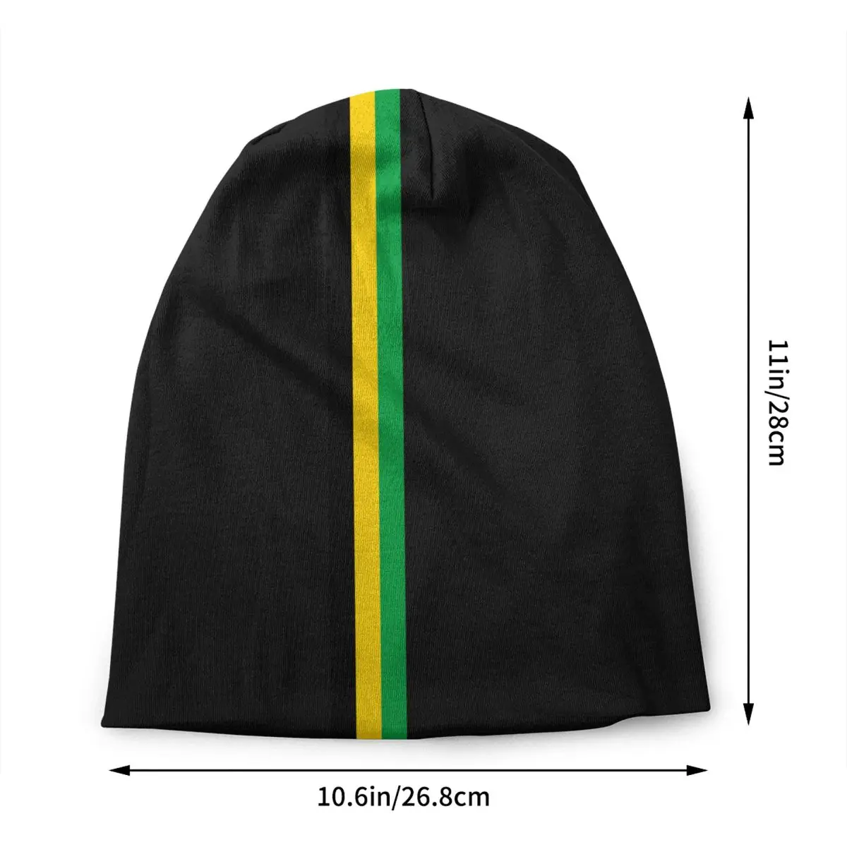 Custom Jamaica Flag Stripes Skullies Beanies Caps Unisex Winter Warm Knit Hat Men Women Cool Adult Bonnet Hats Outdoor Ski Cap