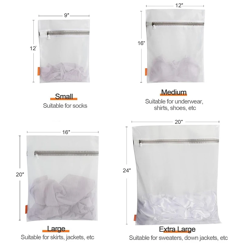 Laundry Bags Household Fine Mesh Underwear Clothes Cleaning Organizer Pouch Reusable Washing Machines Mesh Polyester Laundry Bag