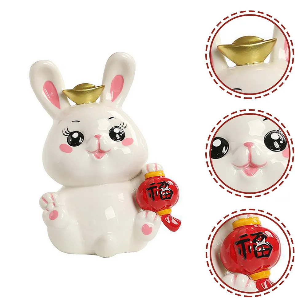 

Керамическая копилка в форме кролика, банка для монет, декоративная коробка для денег для детской комнаты и офиса, милый подарок для детей