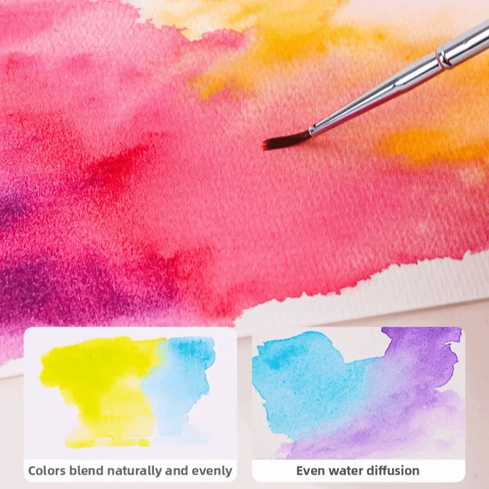 16 Colors Watercolor Paint Set With Brush & Palette Solid Paint Travel Watercolor Compact Design Painting Box for Beginners