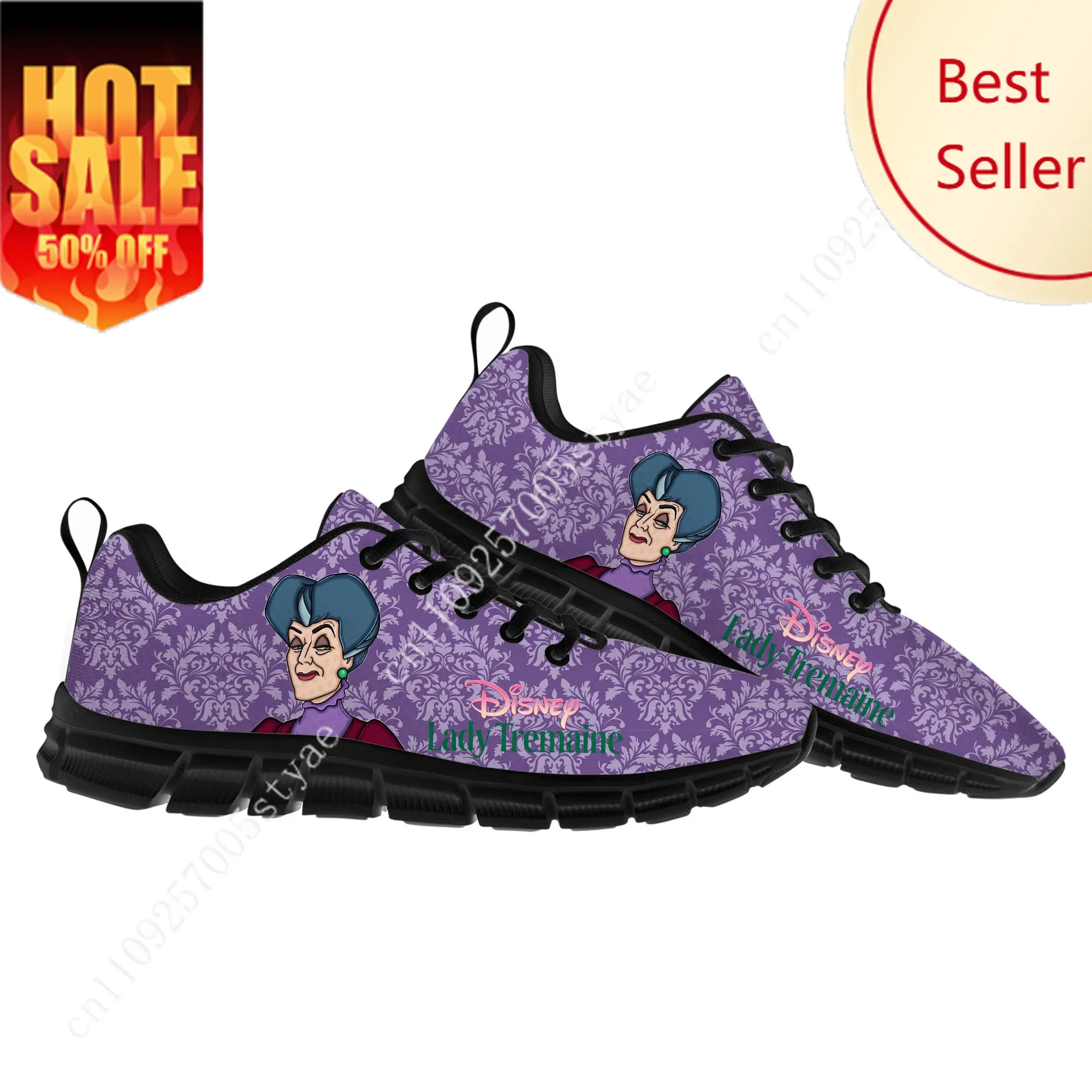 

Lady Tremaine Sports Shoes Disney Cartoon Decorate Sneakers Design Your Photo Logo Text Party Holiday Gifts Custom Shoe