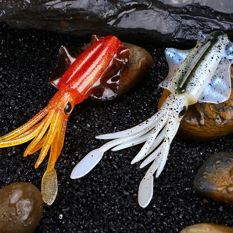 WEIHE 5-teiliges Set Tintenfisch-Köder Mehrfarbige Kleine Tintenfisch- und Oktopus-Köder zum Angeln Sortierte Bunte Achtarmige Tintenfischköder – Detail 7