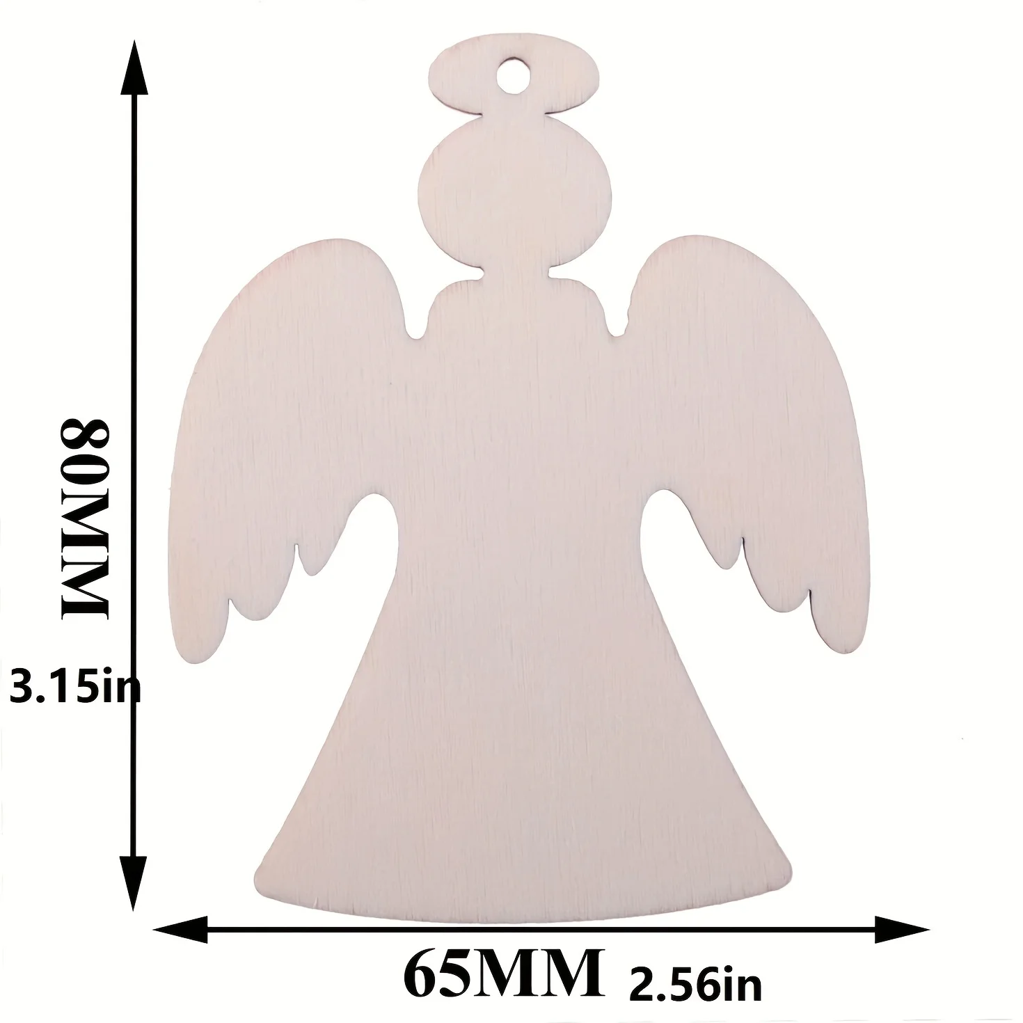 10 قطع خشبية على شكل ملاك القواطع الحرف اليدوية الخشبية الفارغة حلي معلقة مع 3 لفات خيوط لتزيين شجرة عيد الميلاد #2
