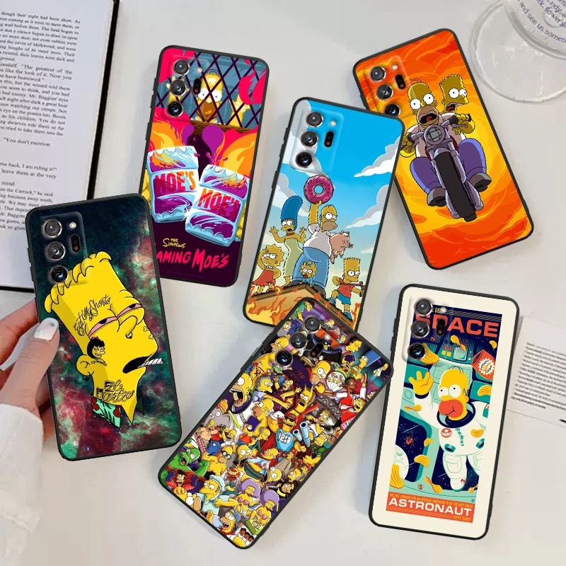 

Cartoon Cute Simpsons For Samsung A53 A52 A33 A32 A51 A71 A21S A13 A73 A55 A22 A23 A35 A72 A54 A12 5G Black Soft Phone Case