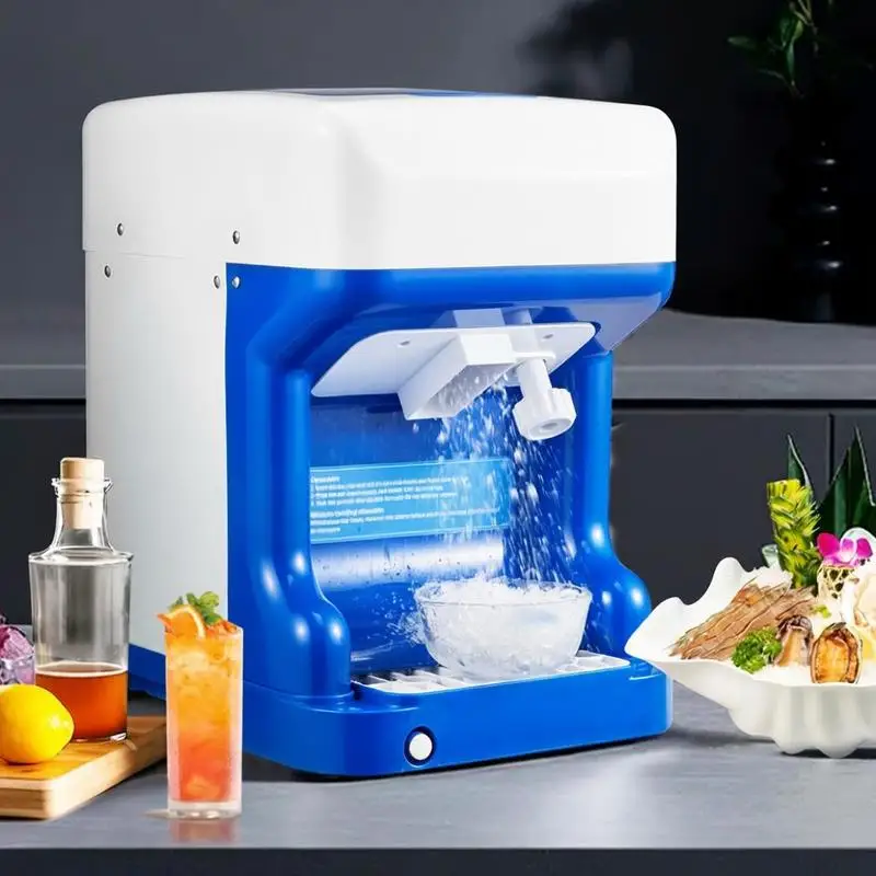 Commercial Ice Shaver Crusher, 286lbs Per Hour Electric Snow Cone Maker with 2L Ice Cube Box, 250W 1500RPM Tabletop Shaved Ice Machine for Parties Events Snack Bar, Home and Commercial Use (Blue)