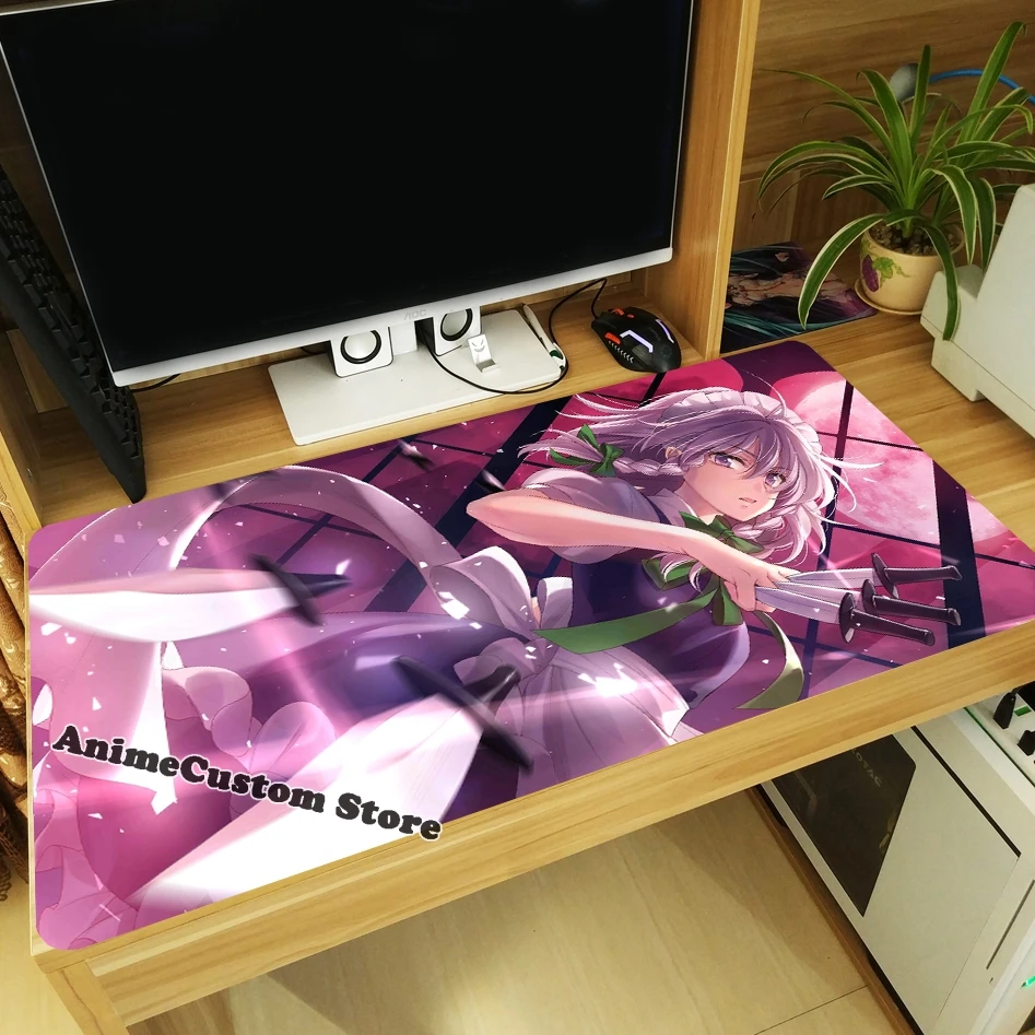 Anime Touhou Project Izayoi Sakuya Cosplay Large Anti-slip Thicken Mouse Pad Mice Mat Gaming Keyboard Mat Otaku Playmat Gift