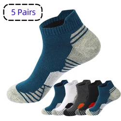 Calcetines cortos de algodón para hombre, medias tobilleras de corte bajo, transpirables, informales, suaves, 5 pares, EU38-45