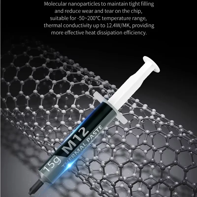 Hochleistungs-Wärmeleitfähige Silikonfettpaste 12,4 W/mk 1/4/8/15/30 g mit Schaber für CPU/PS5/LED/Desktop-PC