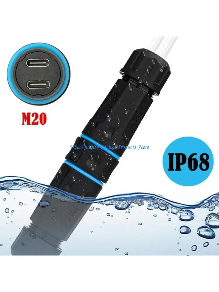

U2JE Double Port 10Gpbs USB C Connector Female To Female Outdoor IP68 Waterproof Port