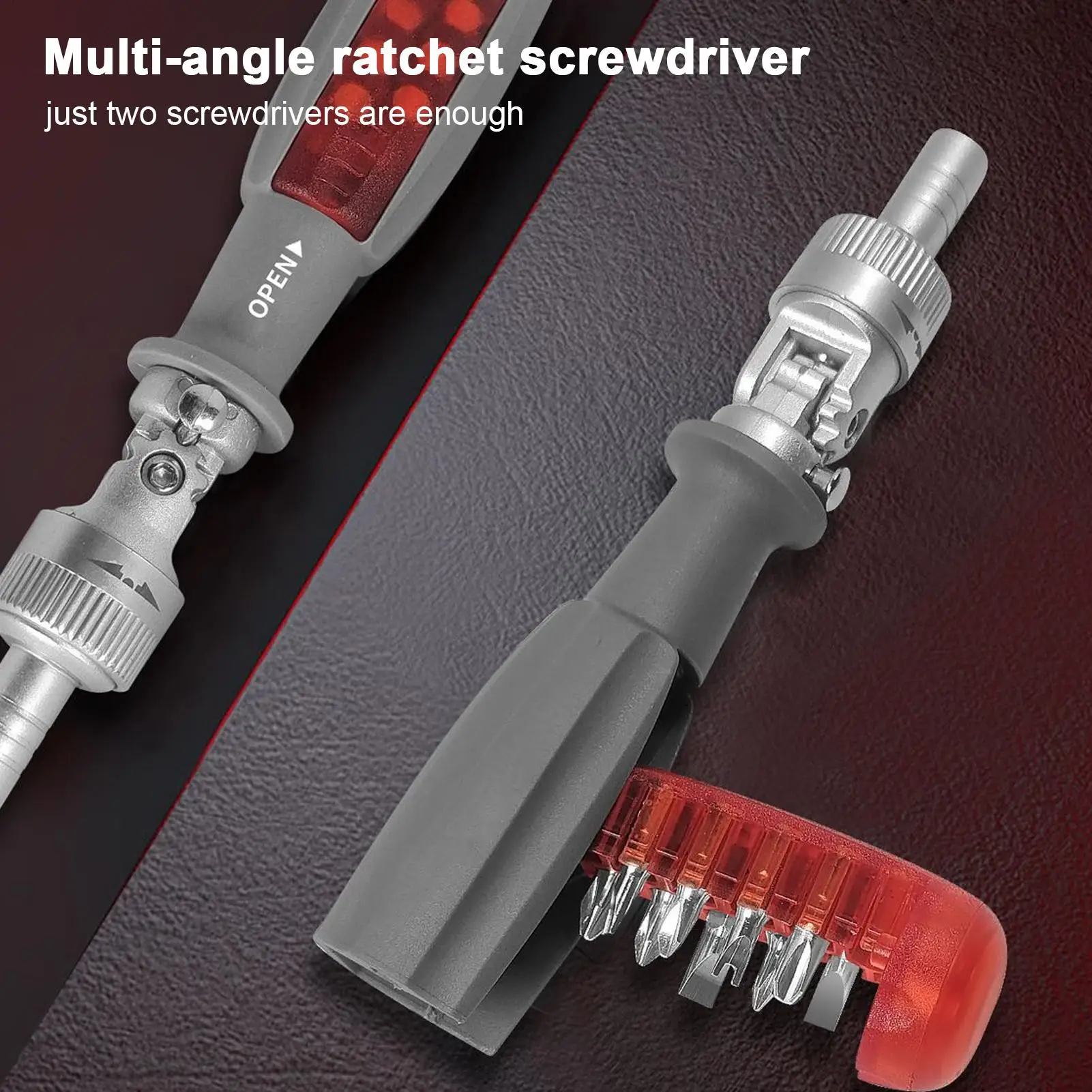 Screwdriver Ratchet Ratchet Screwdriver Kit Anti-slip Rubber Grip Multi-angle Tools For Repair Assembly Maintenance Automotive