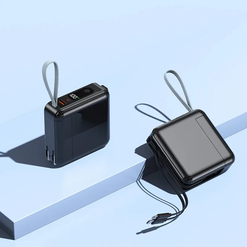 

Power Bank 22.5W Fast Charging Powerbank 15000mAh with Cable AC Plug Wall Charger for IPhone for Samsung Powerbank