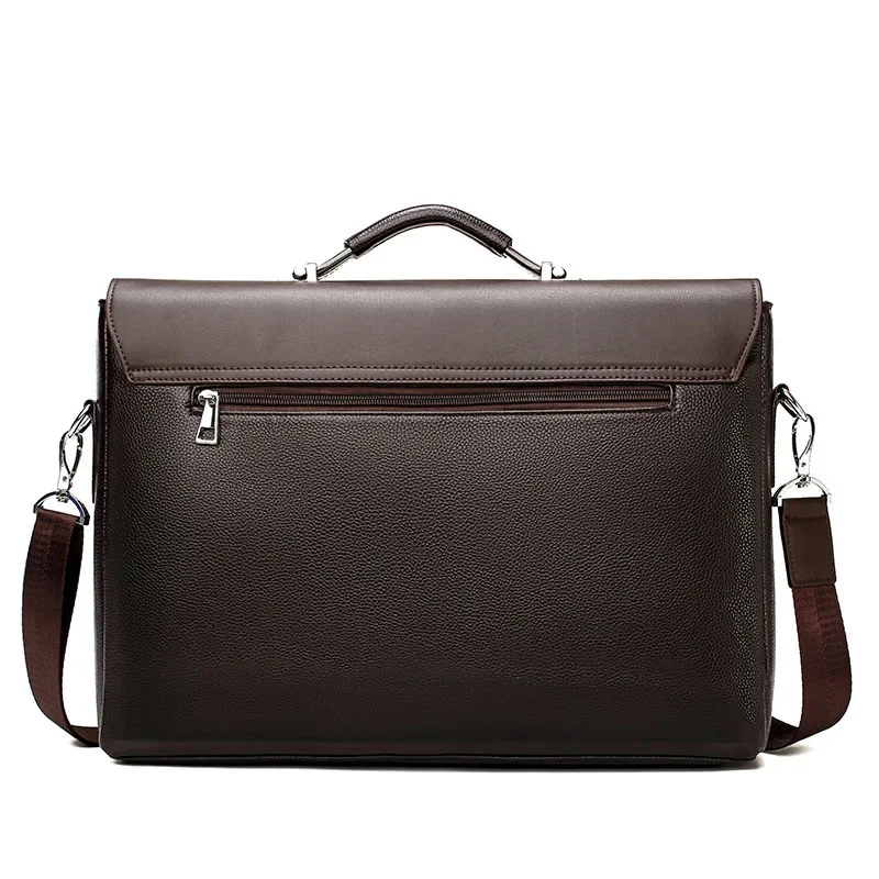 Maleta de couro PU para homens, bolsa de luxo, Office Man Laptop, grande capacidade, ombro masculino Messenger Bag