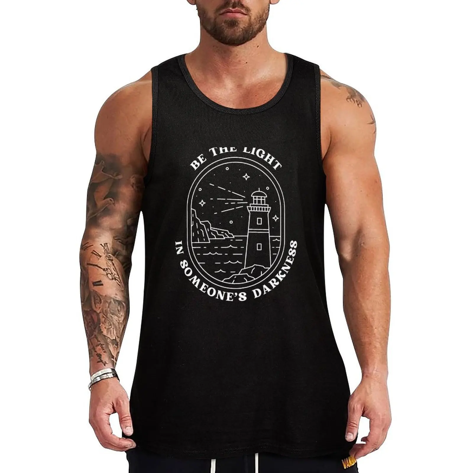 

Be the light Tank Top Gym wear T-shirt for fitness sports suits