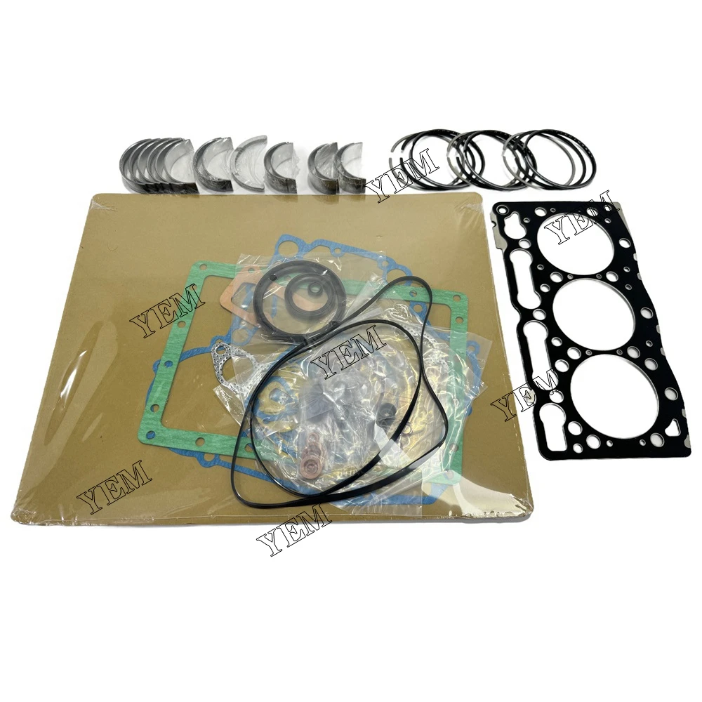 Overhaul Re-ring Kit Piston Rings+Gasket Kit+ Engine Bearing For Kubota D1005 B2100  B2100DT BX2660,B2320HSD